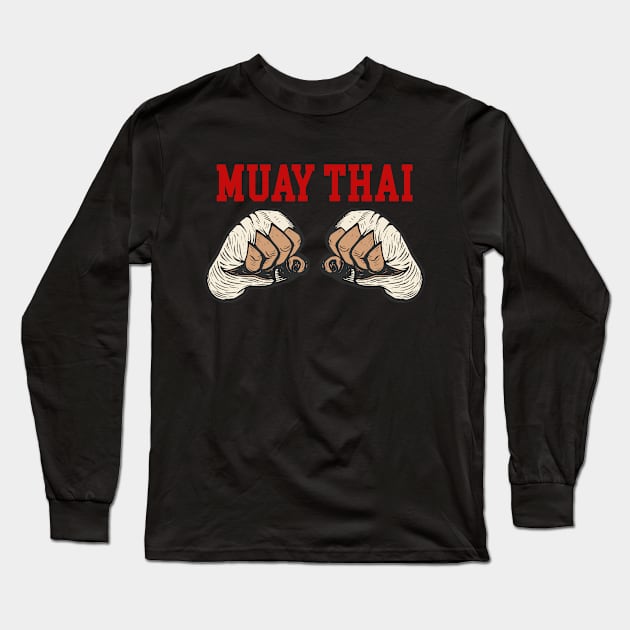 Muay Thai Combat  Workout Long Sleeve T-Shirt by Magic Arts